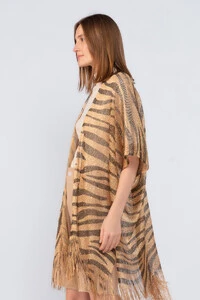 Kimono animal print em lurex