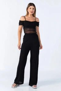 Calca pantalona fios de lurex