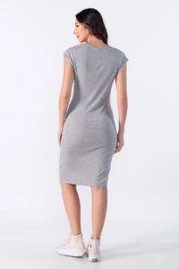 Vestido midi manga muscle