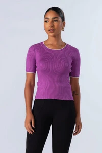 Blusa canelada com manga