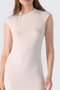 Vestido midi canelado basico
