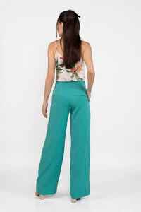 Calca pantalona alfaiataria lisa