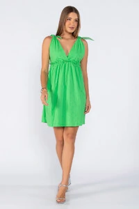 Vestido curto com amarracao na alca