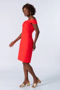 Vestido midi ombro a ombro