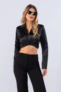 Camisa transpassada cetim