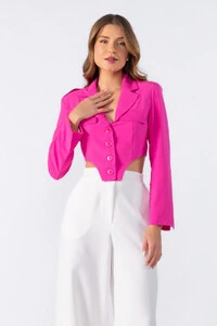 Blazer curto forrado