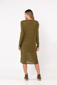 Cardigan longo tricot mesclado