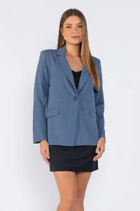 Blazer alfaiataria basico com detalhe frontal