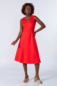 Vestido midi estruturado com forro