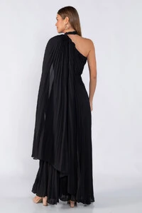 Vestido crepe plissado