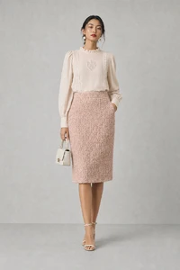 Saia midi enrrugada bolso lateral