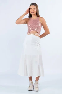 Cropped ilhos com ziper
