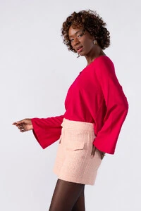 Shorts tweed bolso frontal