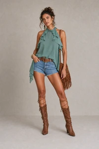 Blusa chiffon boho