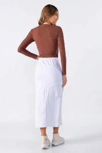 Blusa canelada recorte frontal