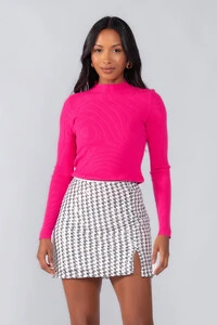 Blusa canelada gola baixa