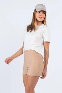 Shorts liso cintura alta