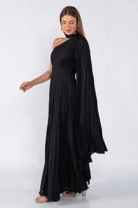 Vestido crepe plissado