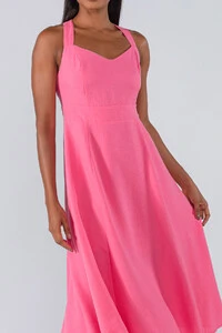 Vestido midi alcas cruzadas