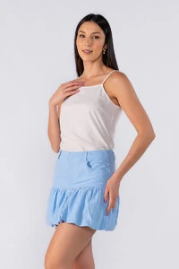 Mini saia balone com bolsos