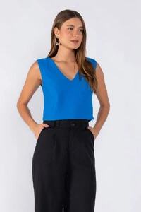 Blusa curta decote v