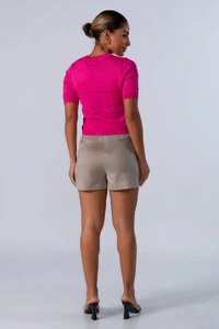 Blusa curta em viscose com texturas