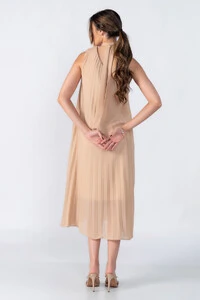 Vestido plissado um ombro