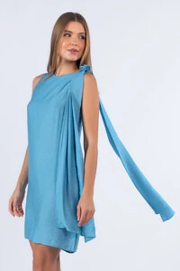 Vestido viscose com faixa ombro