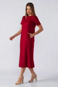 Vestido midi basico em algodao