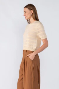 Blusa listrada manga curta