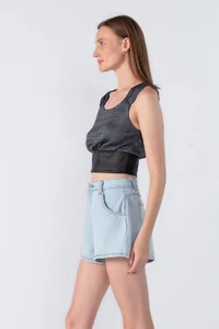 Cropped xadrez com alca