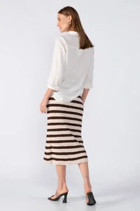 Saia midi tricot listrada