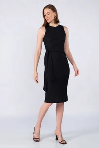 Vestido midi regata laco lateral poliester
