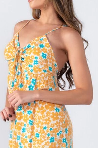 Vestido longo com busto franzido