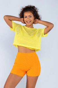 Shorts sport curto em malha tezturizada