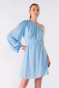 Vestido curto manga nula
