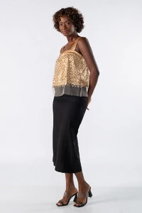 Blusa de alça bordado com paete