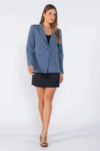 Blazer alfaiataria basico com detalhe frontal