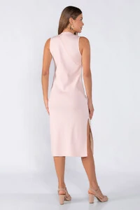 Vestido midi bicolor