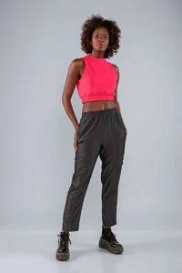 Blusa cropped moletinho com elastico