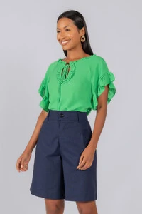 Blusa crepe detalhe em babados