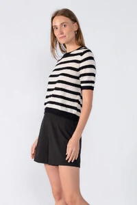 Blusa listrada manga curta