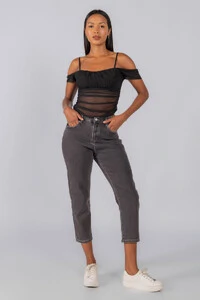 Blusa tule vazada nas costas