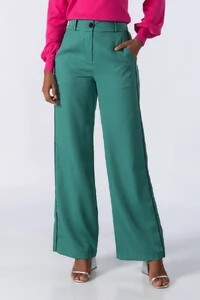 Calca pantalona poliester com lista