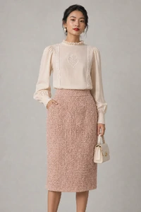 Saia midi enrrugada bolso lateral