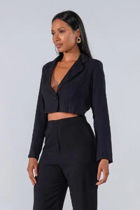 Blazer curto viscose um botao
