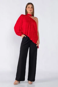 Blusa lurex uma manga