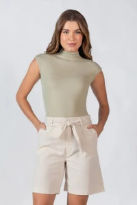 Blusa gola alta canelada
