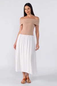 Vestido midi bicolor