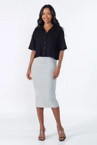 Camisa cropped com botoes